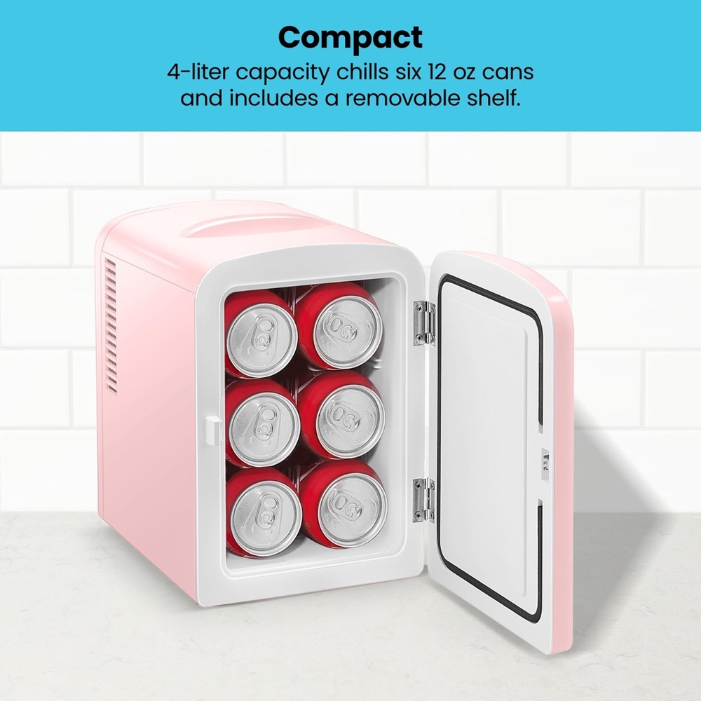 Chefman Pink Mini Fridge - Picture 4 of 4